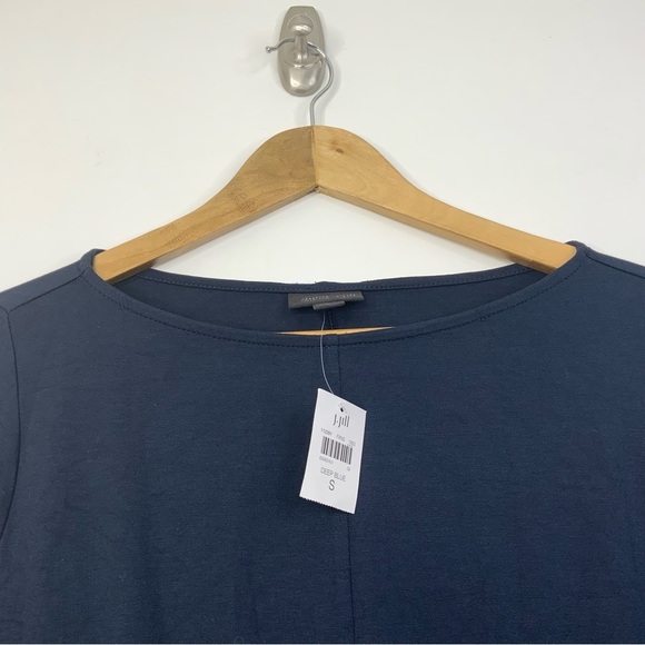 J. Jill Wearever Stretch Jersey Pleated Seamed Wasit Long Sleeve Midi. Size S. - Picture 3 of 7